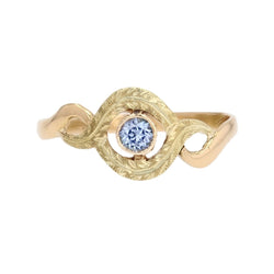 Bague ANCIENNE Tourbillon en or jaune et saphir - Castafiore
