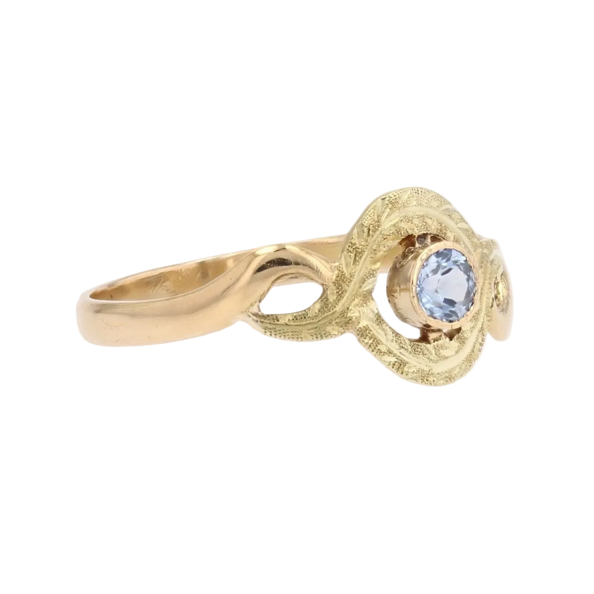 Bague ANCIENNE Tourbillon en or jaune et saphir - Castafiore