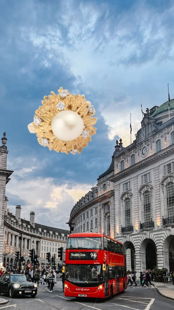 Bague Andrew Grima Perle Diamants Or Jaune 18 Carats - Castafiore