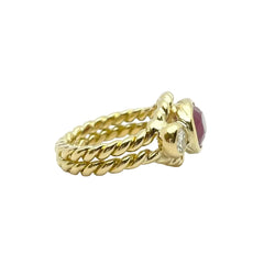 Bague Anello rubis en or jaune et diamants - Castafiore