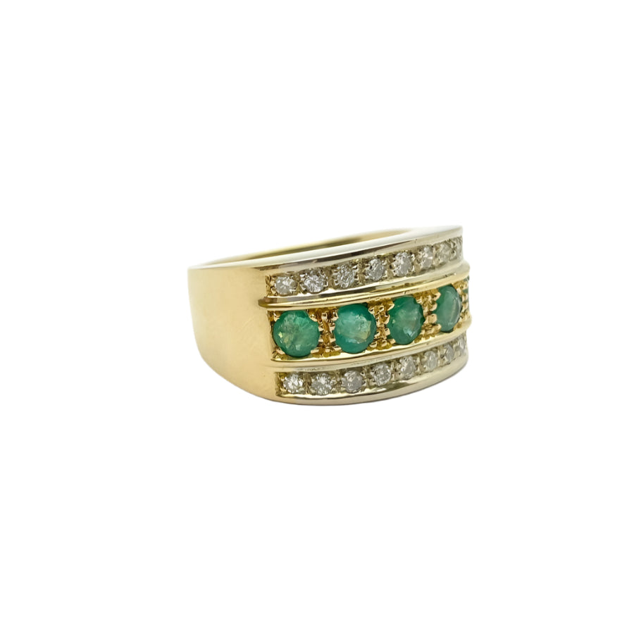 Bague ANELLO Smeraldi en or blanc et or jaune - Castafiore