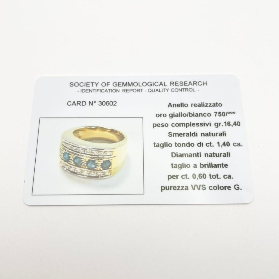Bague ANELLO Smeraldi en or blanc et or jaune - Castafiore