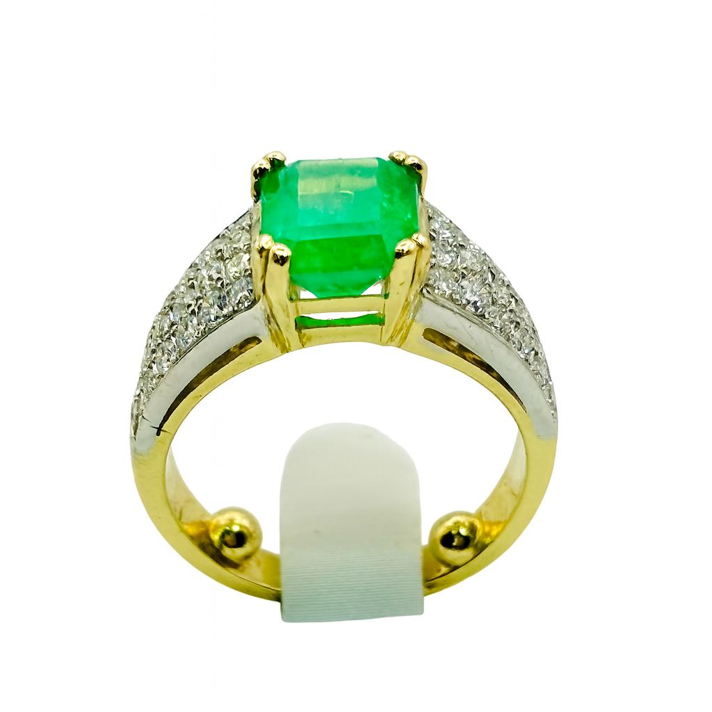 Bague ANILLO Haute joaillerie en or jaune et émeraude - Castafiore