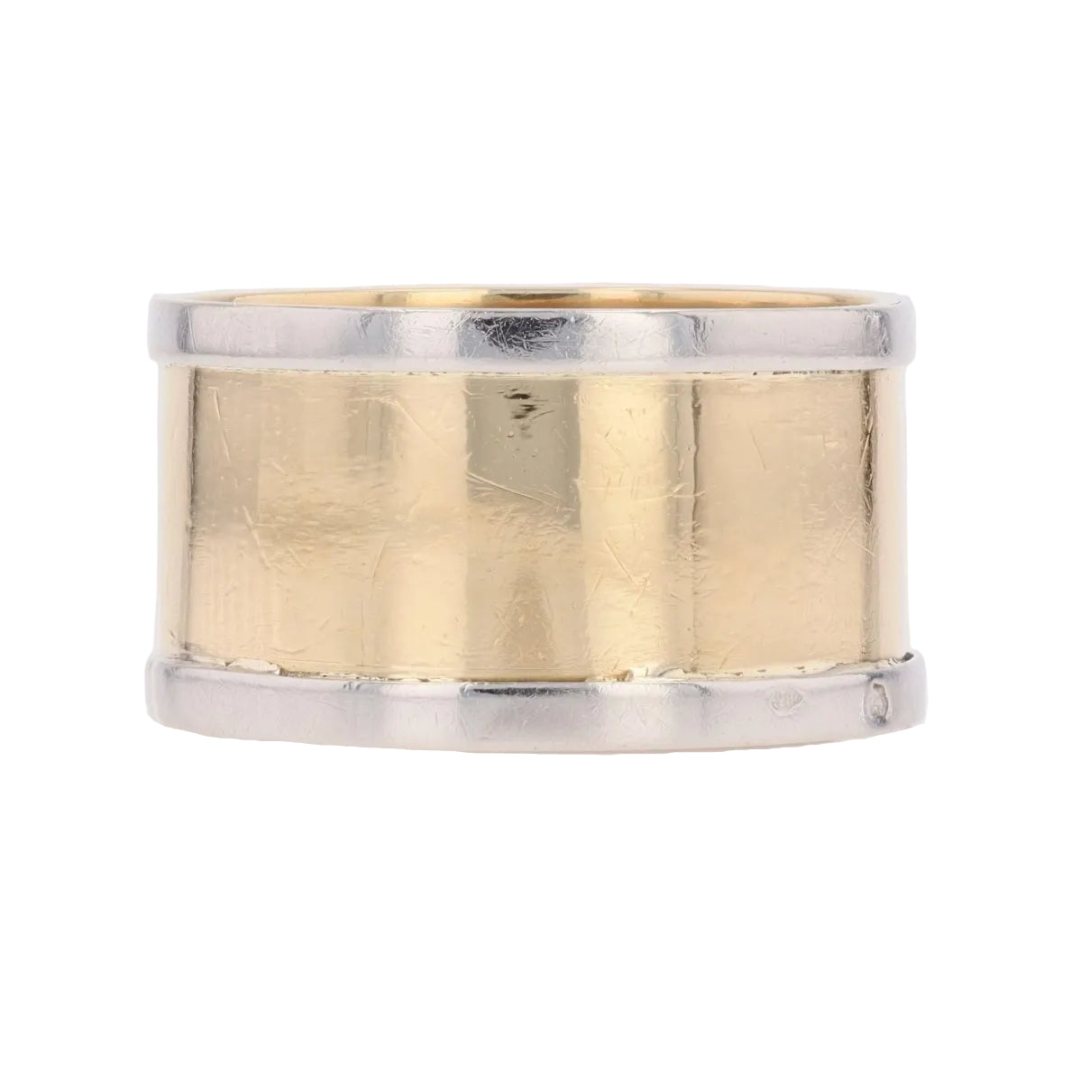 Bague anneau large en or jaune et or blanc - Castafiore