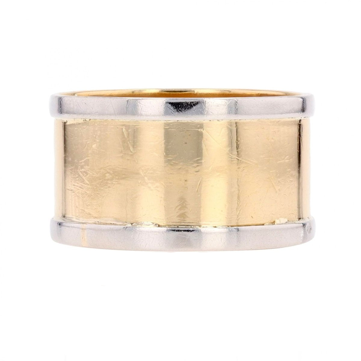 Bague anneau large en or jaune et or blanc - Castafiore