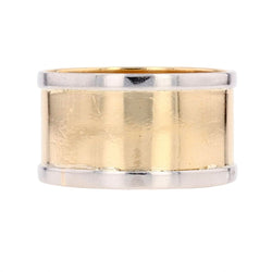 Bague anneau large en or jaune et or blanc - Castafiore