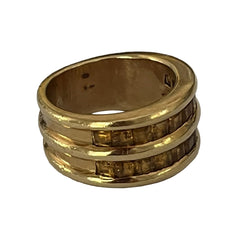 Bague ARFAN Paris bandeau en or jaune et citrines - Castafiore