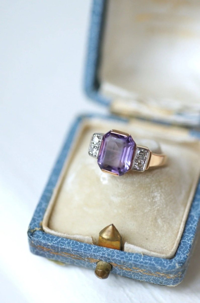 Bague Art Déco améthyste et diamants - Castafiore