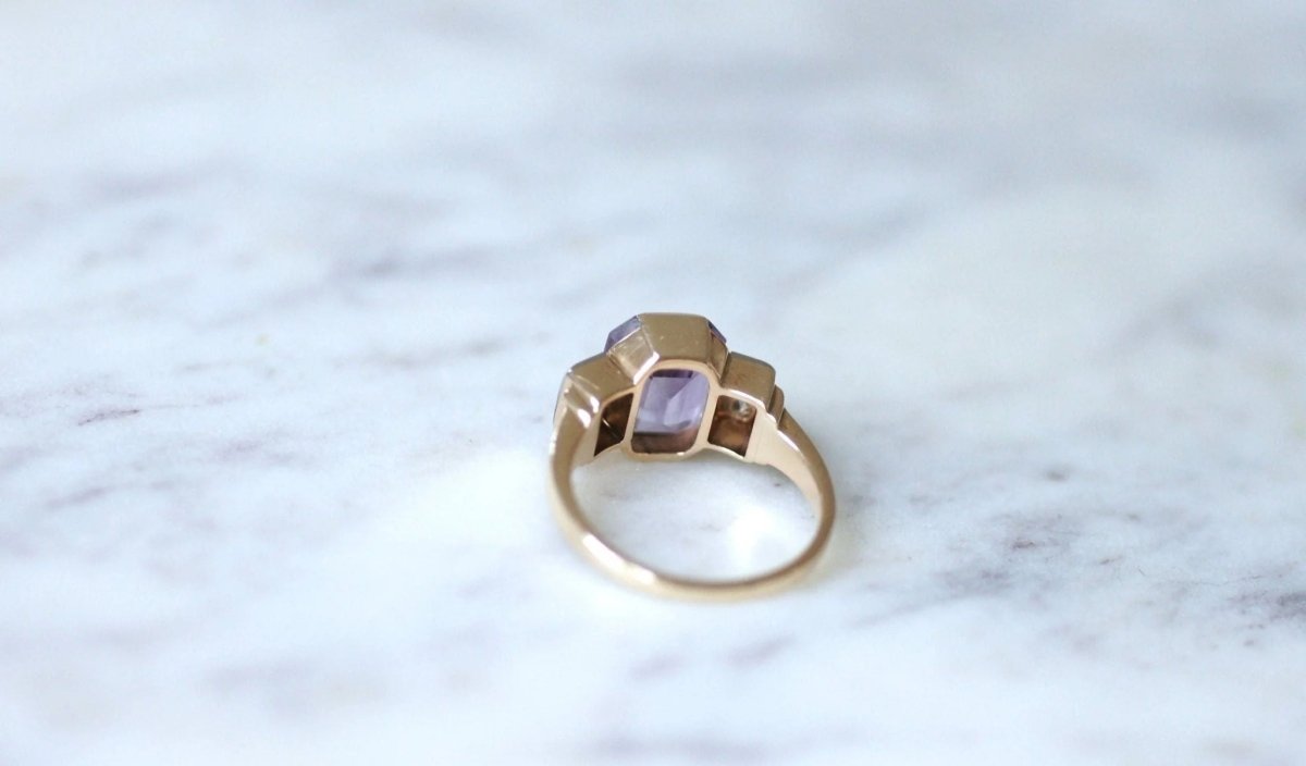 Bague Art Déco améthyste et diamants - Castafiore