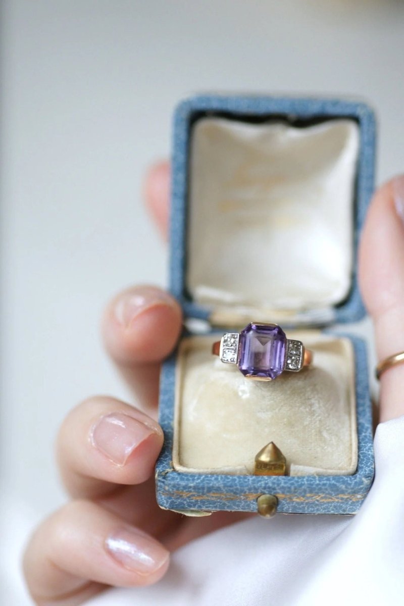 Bague Art Déco améthyste et diamants - Castafiore