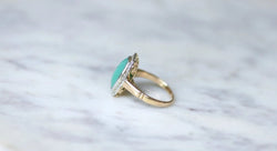 Bague Art Deco Chrysoprase Diamants - Castafiore