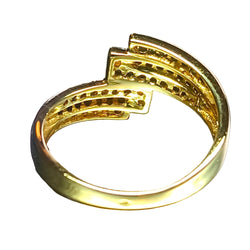 Bague Art déco croisée en or jaune et diamants - Castafiore