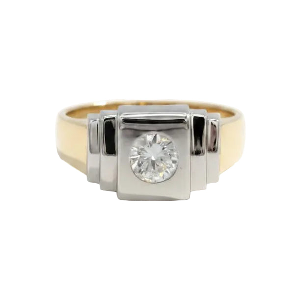 Bague Art Déco deux ors et diamant - Castafiore