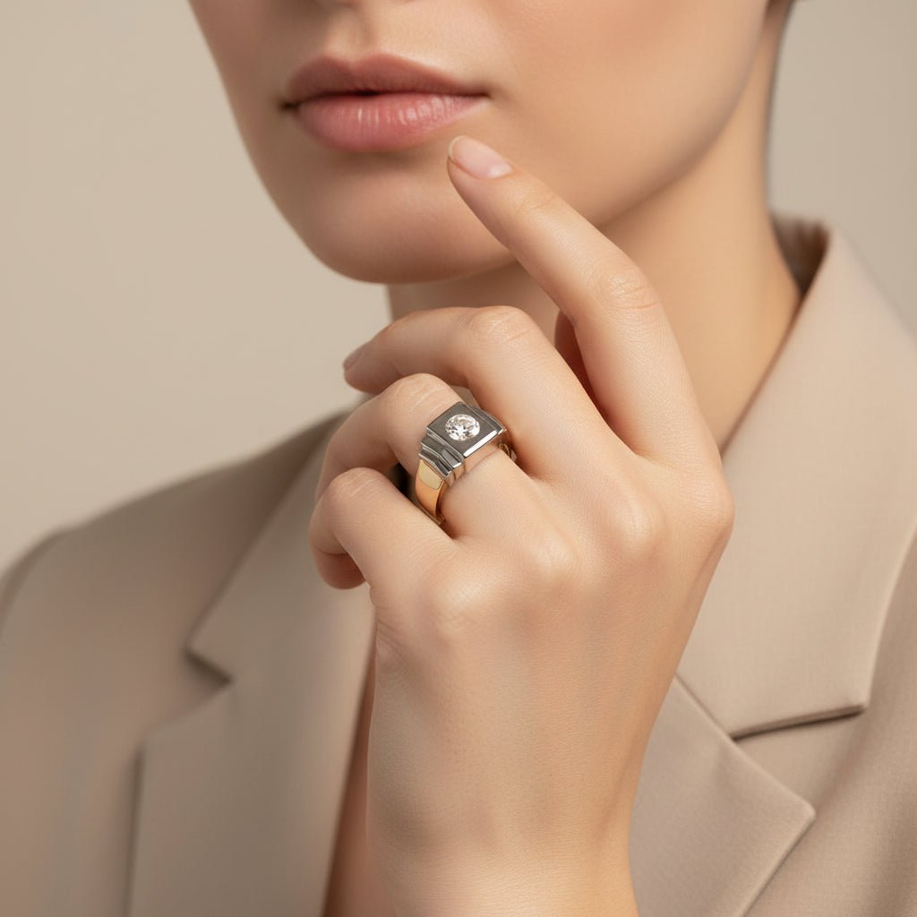 Bague Art Déco deux ors et diamant - Castafiore
