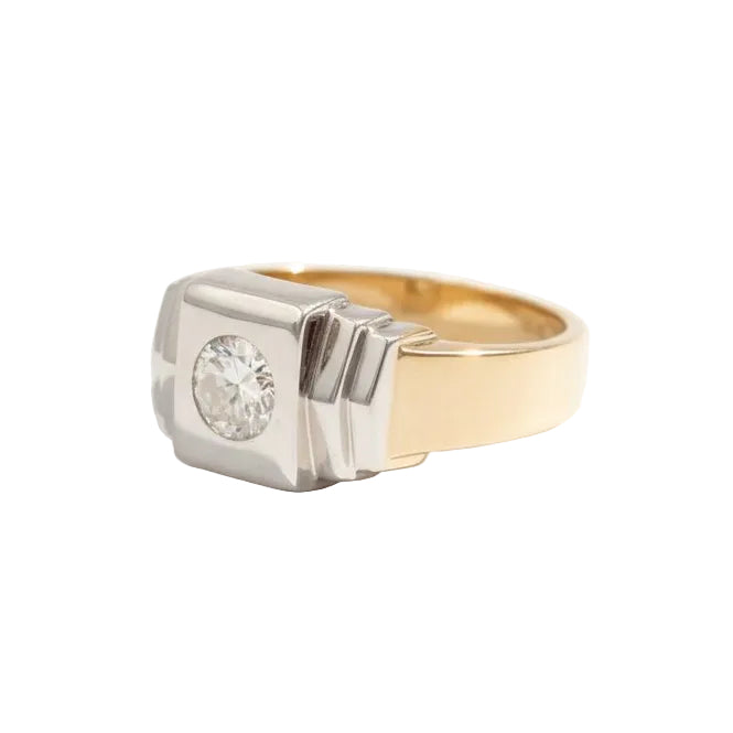 Bague Art Déco deux ors et diamant - Castafiore