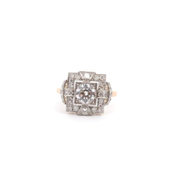 Bague art déco diamant 1,06cts F/SI2 - Castafiore