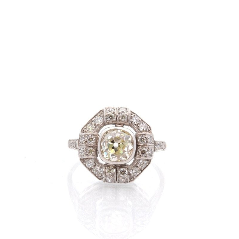 Bague art déco diamant 1,11cts M/VS2 - Castafiore