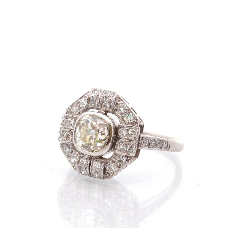 Bague art déco diamant 1,11cts M/VS2 - Castafiore
