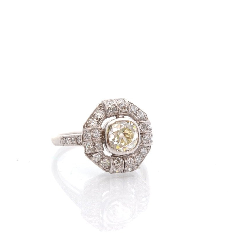 Bague art déco diamant 1,11cts M/VS2 - Castafiore