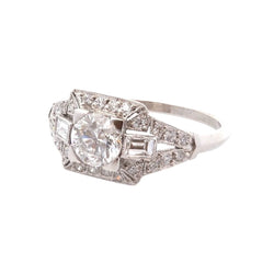 Bague art déco diamant de 0,85ct E/P1 - Castafiore