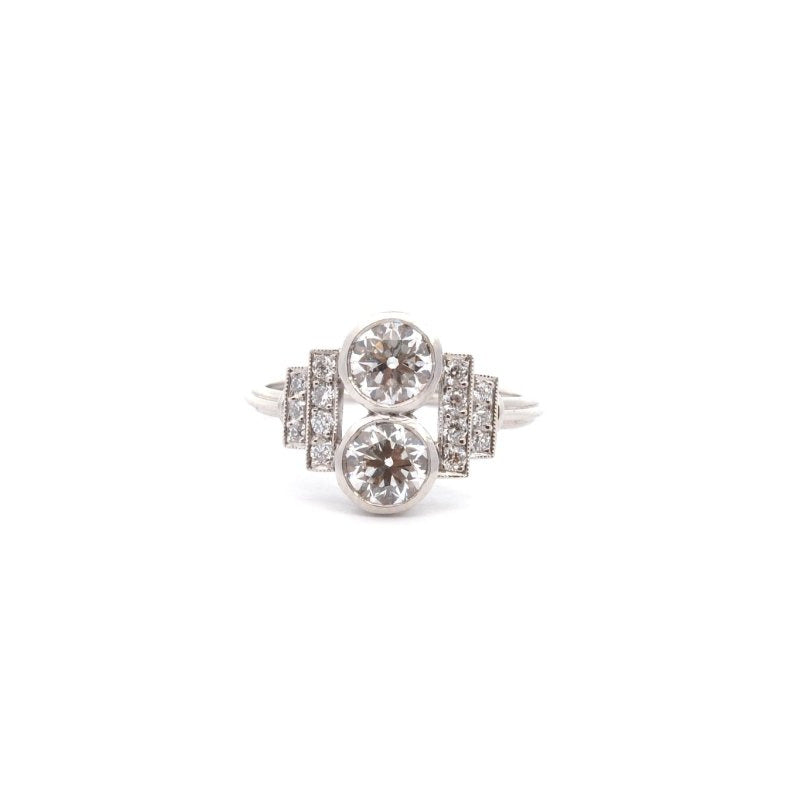 Bague art déco diamants en platine - Castafiore