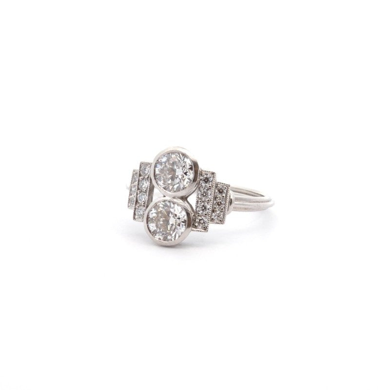 Bague art déco diamants en platine - Castafiore