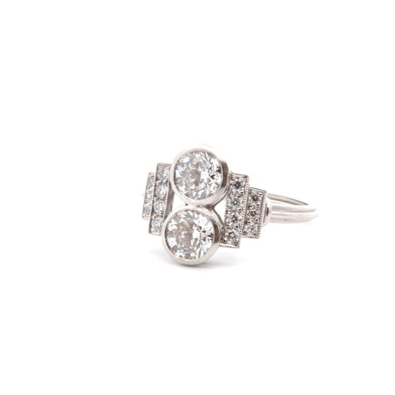 Bague art déco diamants en platine - Castafiore