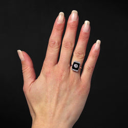 Bague Art Déco diamants et onyx - Castafiore