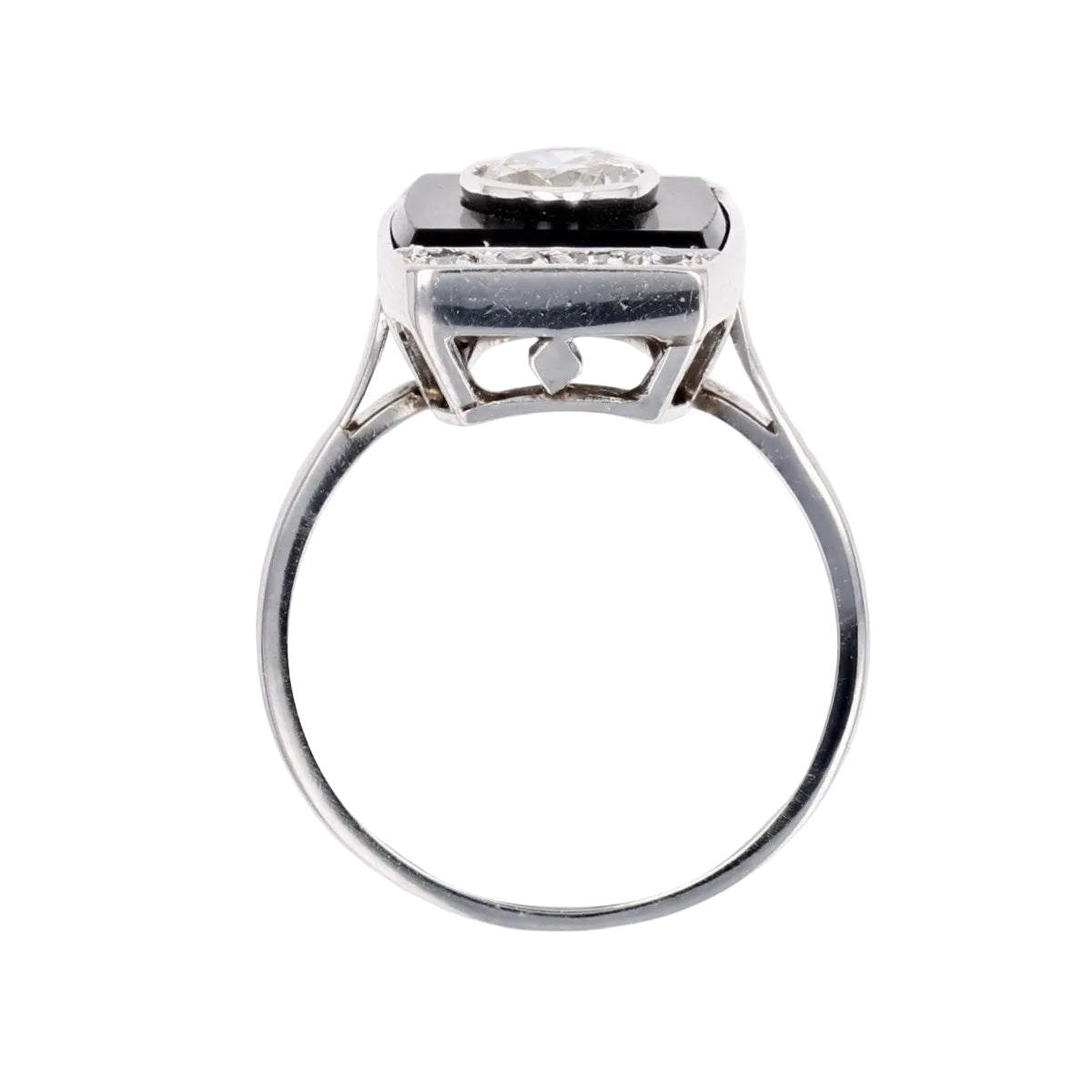 Bague Art Déco diamants et onyx - Castafiore