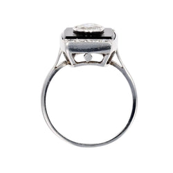 Bague Art Déco diamants et onyx - Castafiore