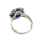 Bague Art Déco diamants et pierres bleues - Castafiore