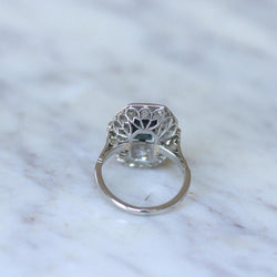 Bague Art Déco Diamants et Saphir Rectangulaire - Castafiore