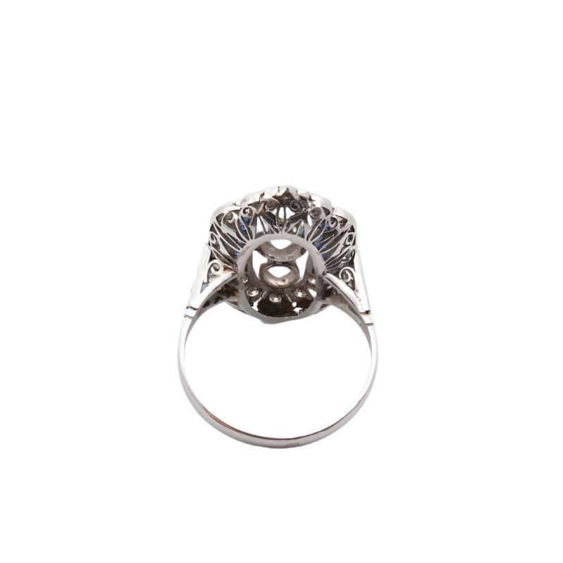 Bague Art déco diamants et saphirs calibrés - Castafiore