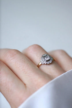 Bague Art déco Diamants Or Jaune et Platine - Castafiore