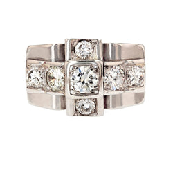 Bague art déco diamants platine - Castafiore