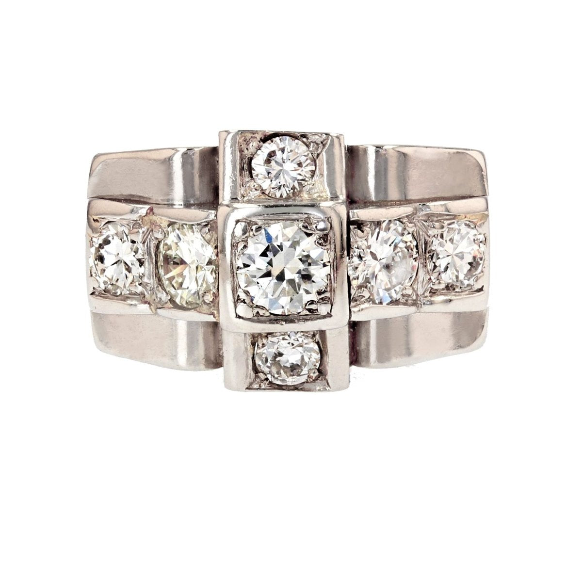 Bague art déco diamants platine - Castafiore