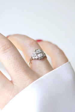 Bague Art Déco Diamants sur Platine - Castafiore