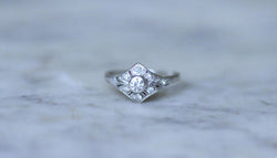 Bague Art Déco Diamants sur Platine - Castafiore