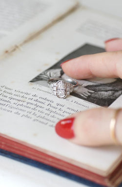 Bague Art Déco Diamants sur Platine - Castafiore
