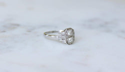Bague Art Déco Diamants sur Platine - Castafiore