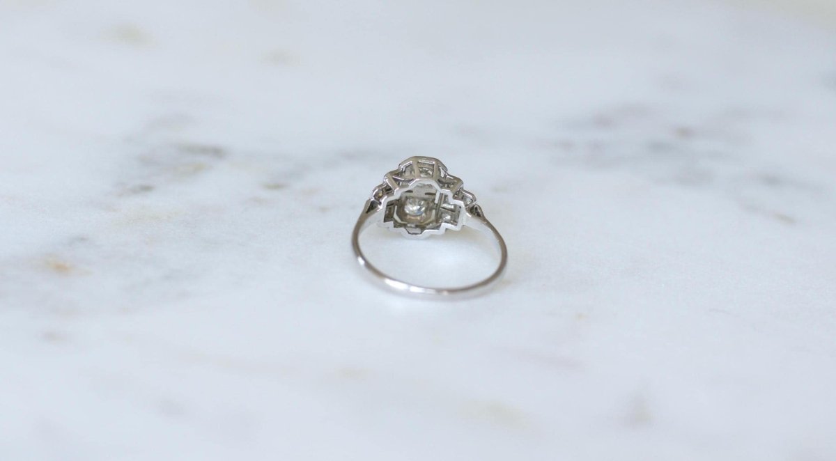 Bague Art Déco Diamants sur Platine - Castafiore
