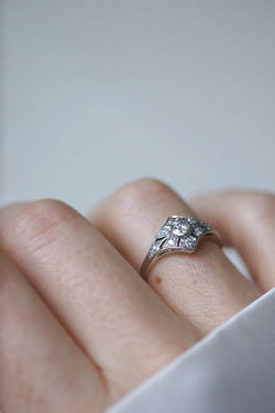 Bague Art Déco Diamants sur Platine - Castafiore