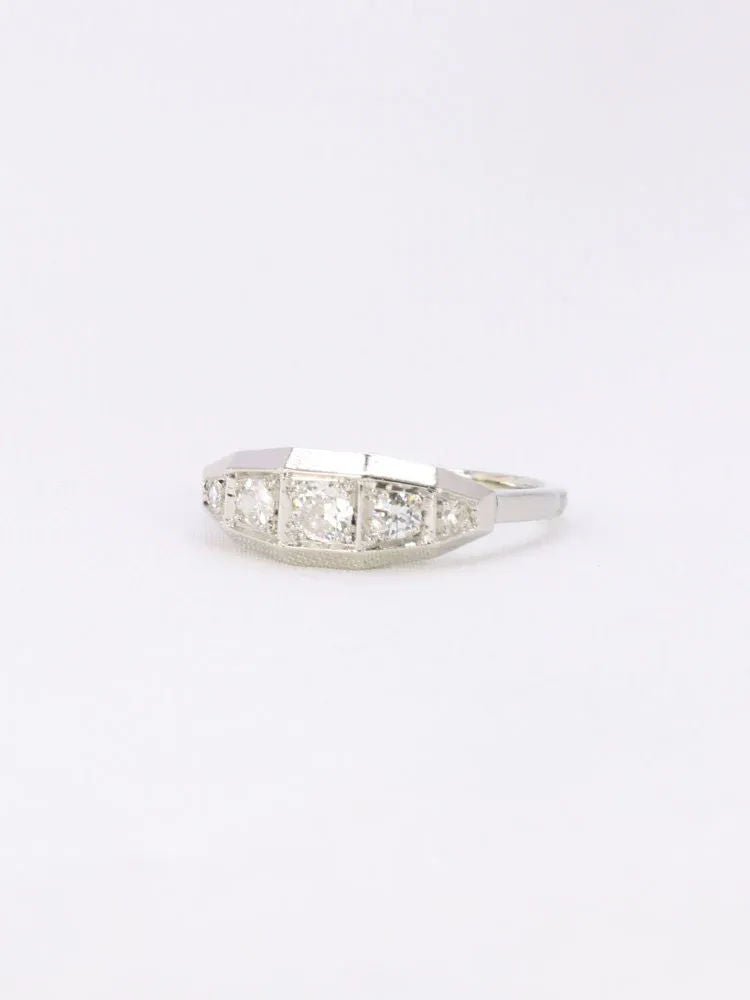 Bague Art Deco diamants taille ancienne - Castafiore