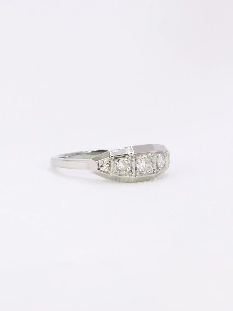Bague Art Deco diamants taille ancienne - Castafiore
