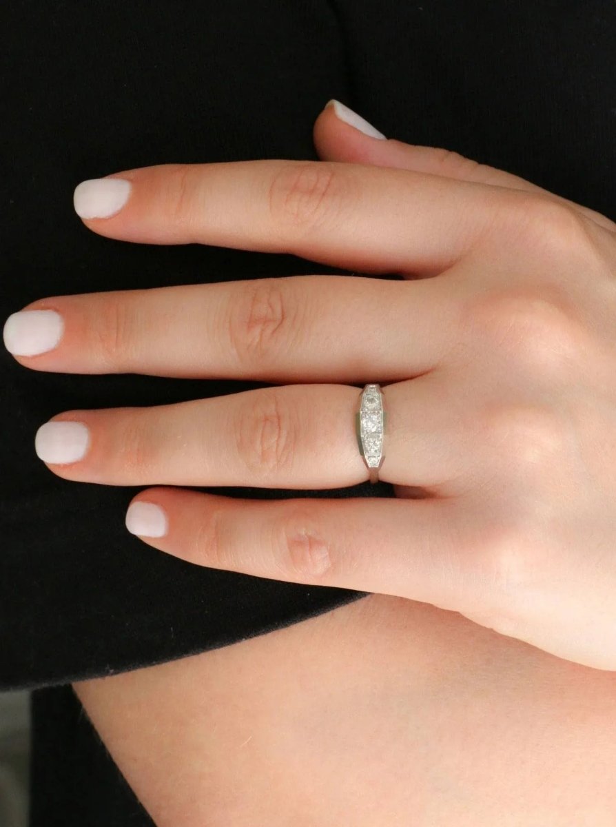 Bague Art Deco diamants taille ancienne - Castafiore