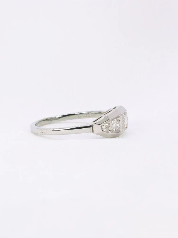 Bague Art Deco diamants taille ancienne - Castafiore