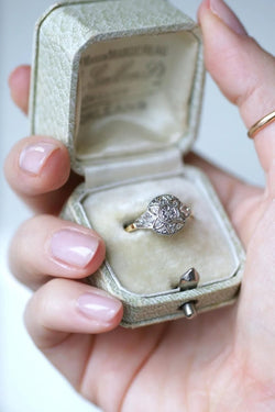 Bague Art déco Dôme Diamants Deux Ors - Castafiore