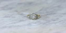 Bague Art déco Dôme Diamants Deux Ors - Castafiore