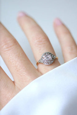 Bague Art déco Dôme Diamants Deux Ors - Castafiore