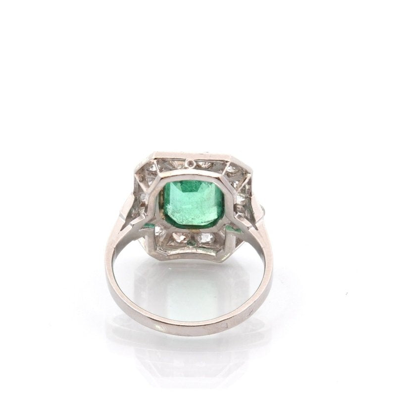 Bague art déco émeraude de 2,22cts et diamants - Castafiore